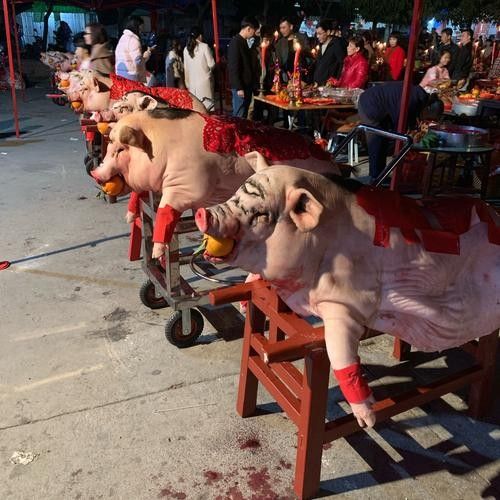 能提供幾張潮汕龍魚(yú)拜神圖片嗎：潮汕龍魚(yú)拜神