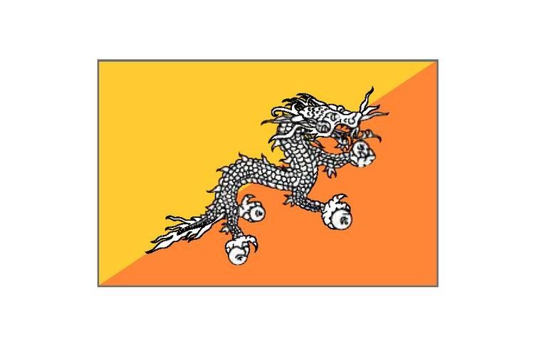 能提供一張不丹國旗的圖片嗎？：不丹國旗的設計與設計