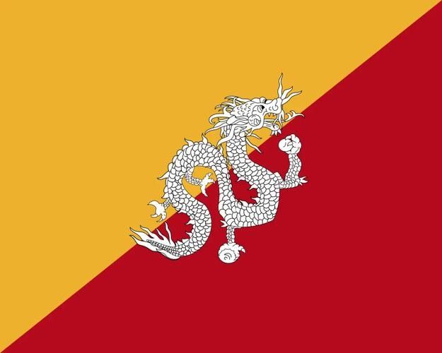 能提供一張不丹國旗的圖片嗎？：不丹國旗的設計與設計