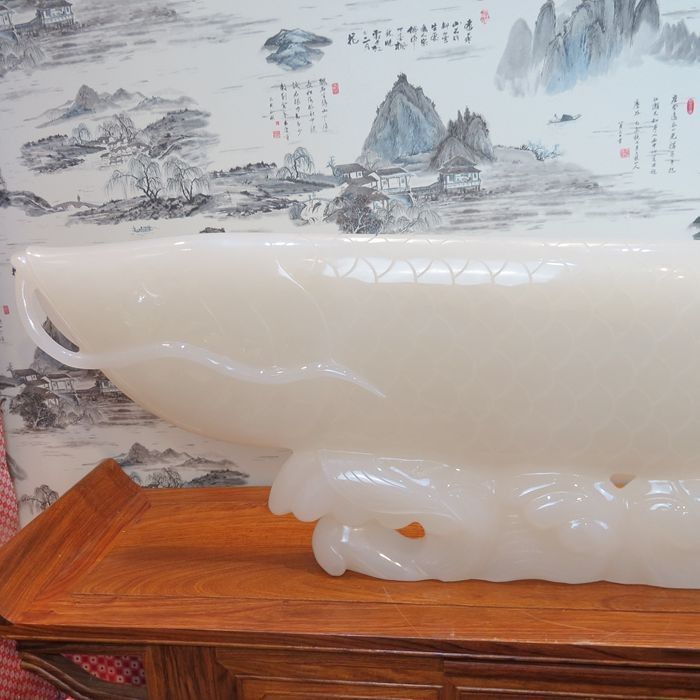 白玉金龍魚的價格是多少？（白玉金龍魚玉石擺件）