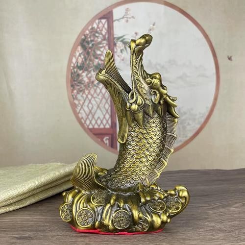 龍頭魚擺件哪個品牌最好（大明銅匠絨沙金龍魚擺件開業禮品大號招財龍魚擺件）