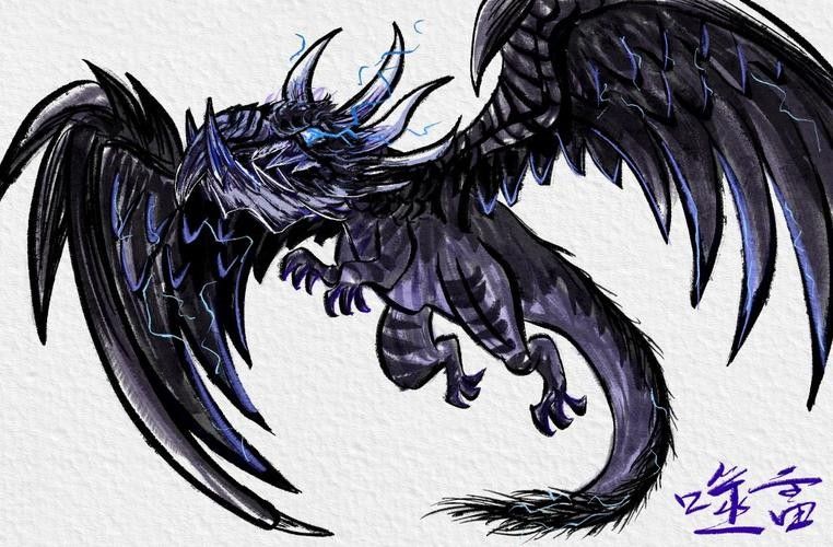 給我一張雷龍魚的素描畫（手繪線描龍魚）