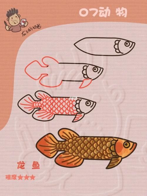 給我一些龍魚卡通的簡筆畫教程（魚卡通簡筆畫教程）