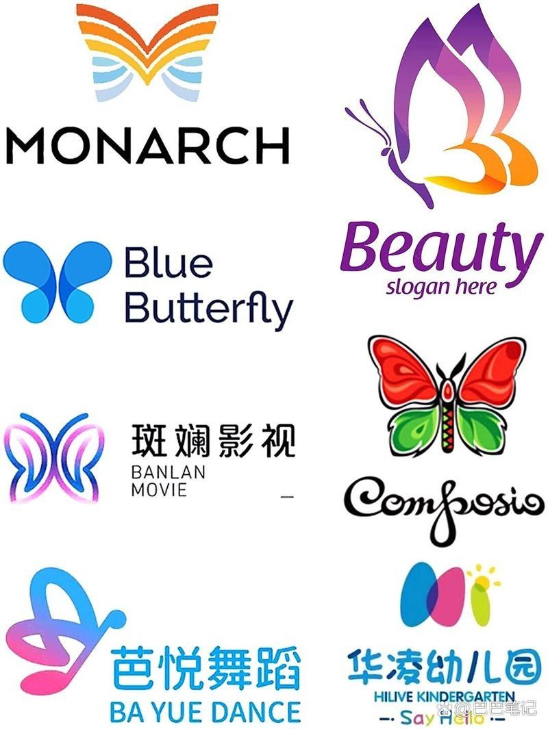 蝴蝶品牌logo設計賞析（|蝴蝶logo設計賞析巴巴筆記）