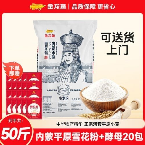 龍魚內蒙河套平原雪花粉源自草原的純凈面食之選嗶哩嗶哩，金龍魚內蒙平原雪花粉源自草原的純凈面食之選