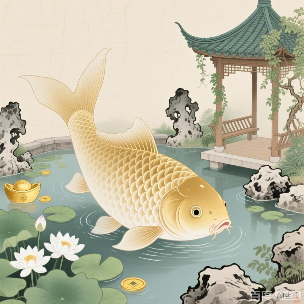 詳解幾種好養(yǎng)又聚財(cái)?shù)聂~(yú)（幾種好養(yǎng)又聚財(cái)?shù)聂~(yú)類(lèi)，搭配中式造景，風(fēng)格清新治愈）