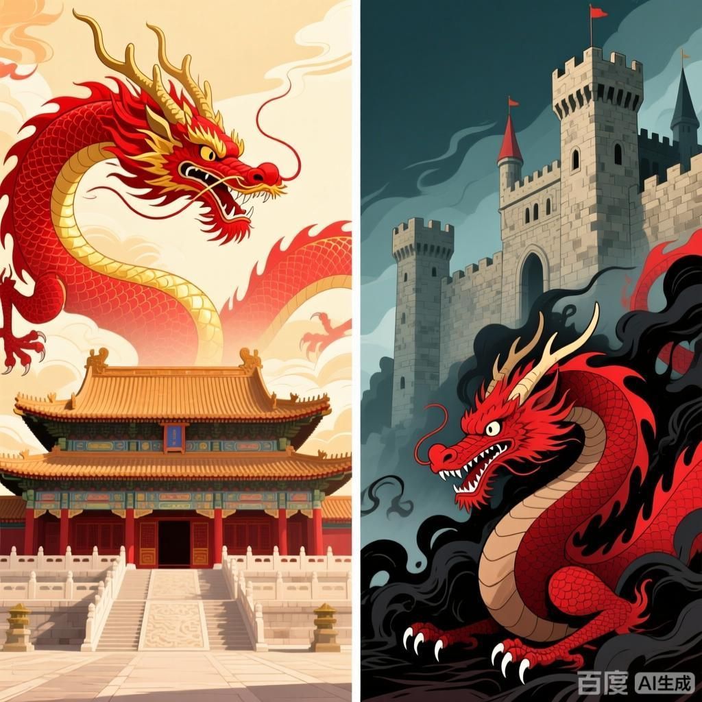 紅龍形象在不同文化中的象征意義，紅龍?jiān)诓煌幕械亩鄻酉笳饕饬x