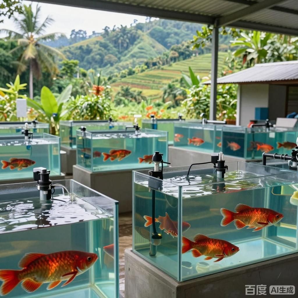 印尼紅龍魚的主要養殖地區有哪些，印尼紅龍魚養殖場景