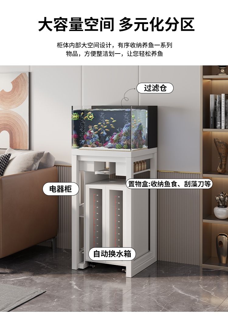 自動微換水魚缸 無需外接上水下水，泡泡鯊paopaoshark自動微換水魚缸