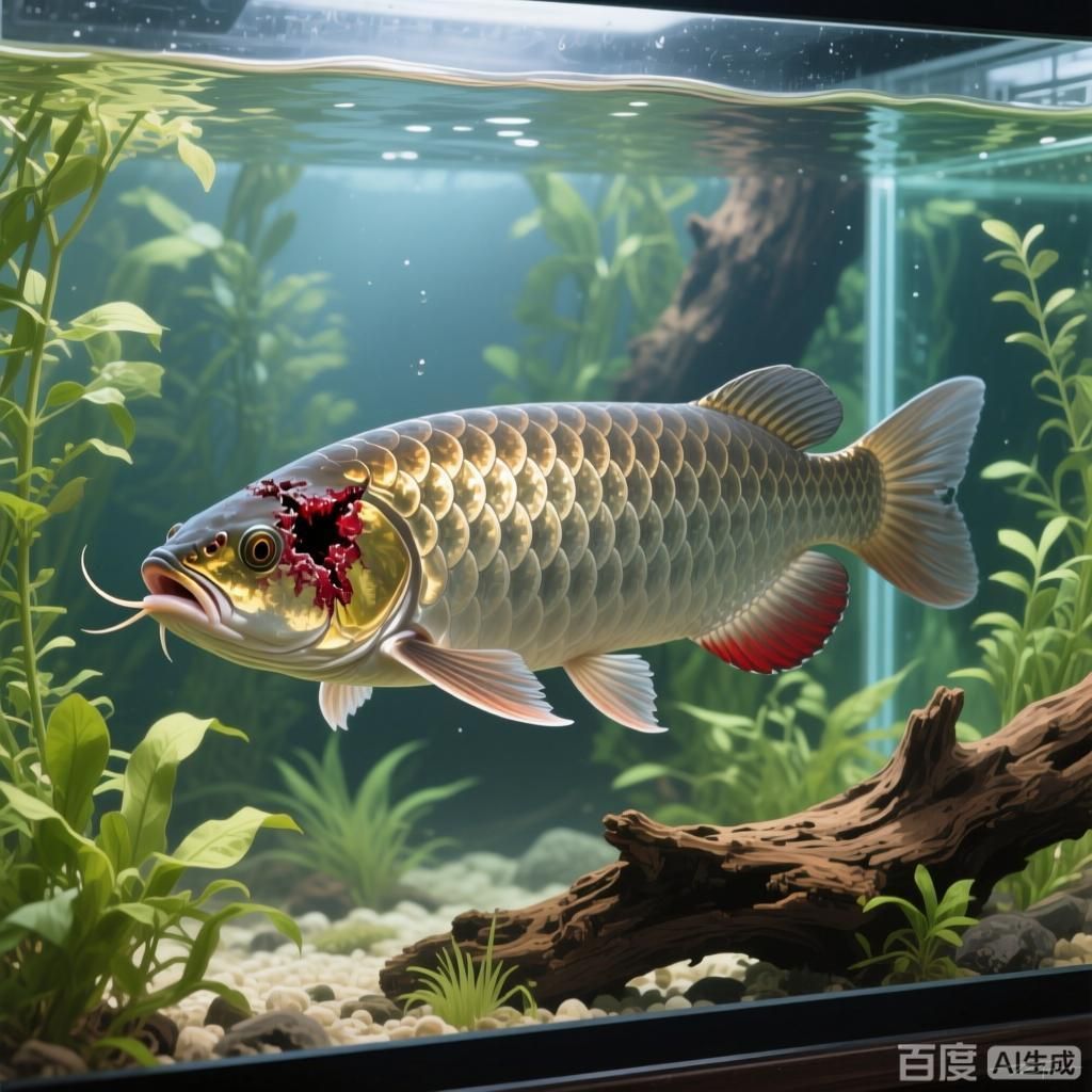 給我一些治療龍魚爛頭病的成功案例，獸醫分享治療龍魚爛頭病的成功案例圖