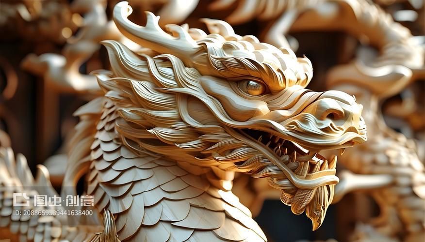 給我一些木雕龍頭的圖片素材，如何找到更多木雕龍頭圖片素材
