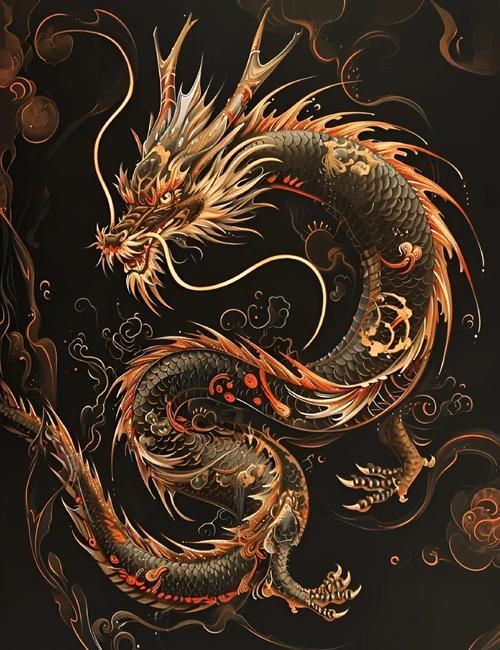 能否提供更多關(guān)于黑龍的圖片，關(guān)于黑龍的圖片特征和可能的視覺(jué)內(nèi)容