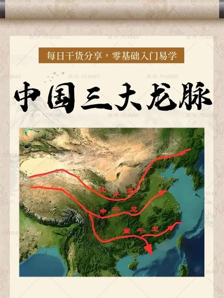 給我一些龍脈的圖片示例，中國三大龍脈的圖片示例，給我一些龍脈的圖片示例