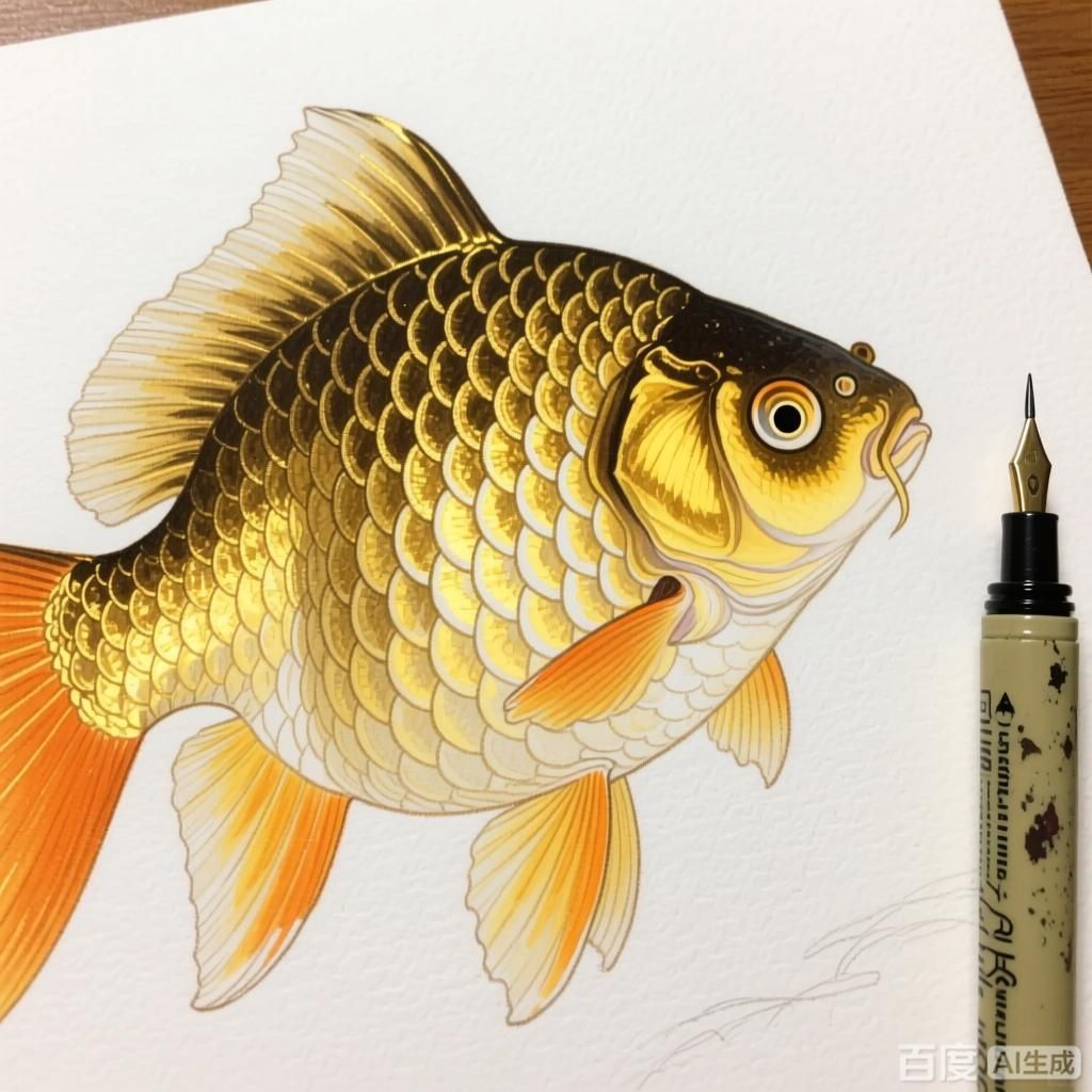 過背金龍魚上色過程是怎樣的，手繪插畫風格呈現過背金龍魚上色過程有哪些關鍵步驟