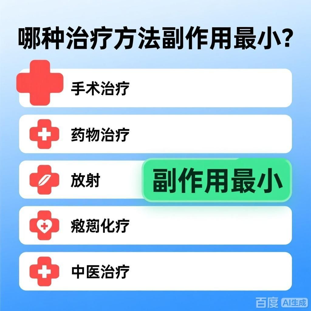 哪種治療方法副作用最小，哪種治療方式副作用最小