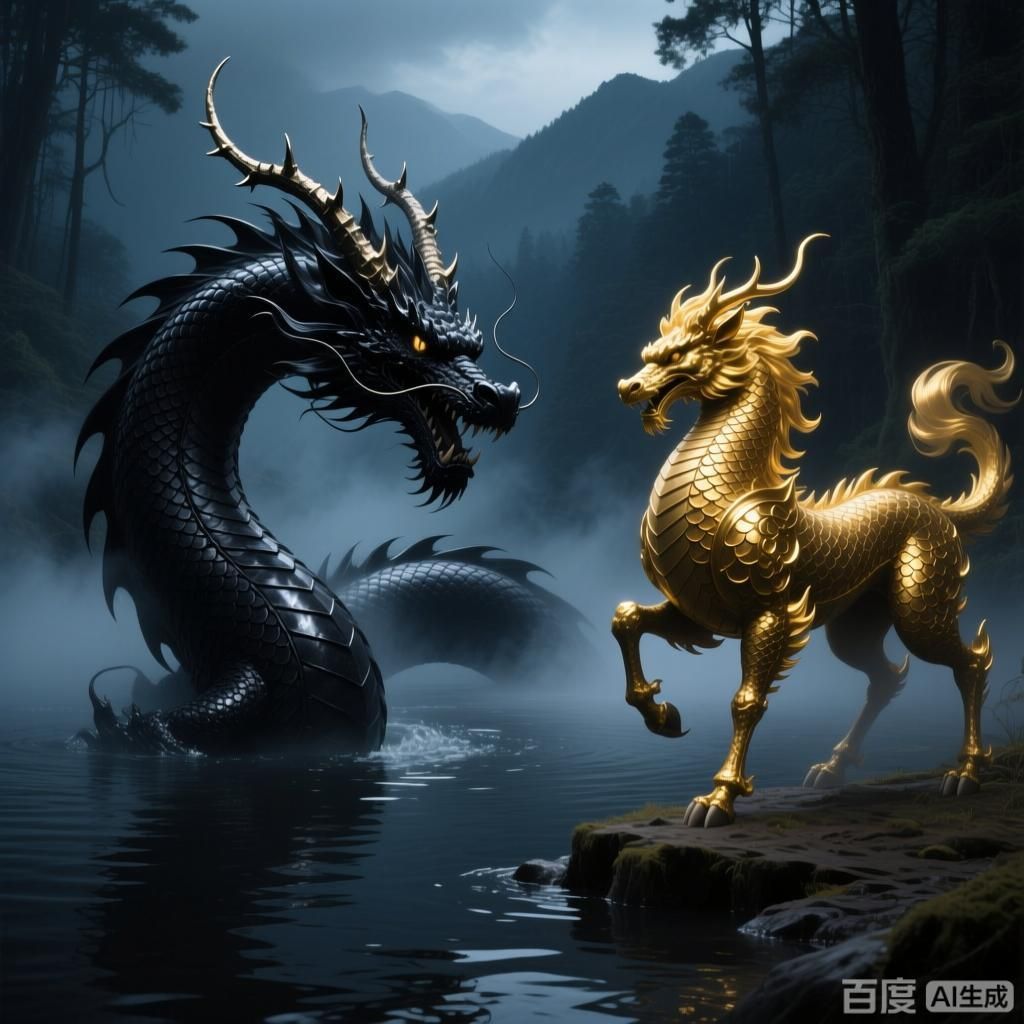 黑龍與其他神話生物比較，中國古代神話傳說中的神秘生物——黑龍