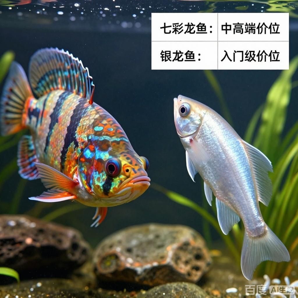 七彩龍魚和銀龍魚的價(jià)格差異大嗎，七彩龍魚和銀龍魚哪個(gè)更有飼養(yǎng)價(jià)值七彩龍魚和銀龍魚的價(jià)格差異大嗎