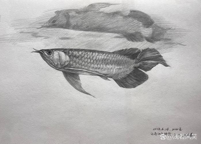能給出五指山龍魚的簡單線稿嗎？，五指山龍魚的線描技法