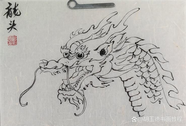 能給出五指山龍魚的簡單線稿嗎？，五指山龍魚的線描技法