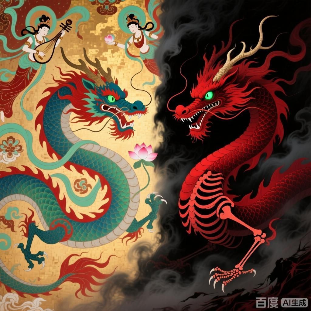 能否給出紅龍形象對(duì)比的詳細(xì)分析，紅龍?jiān)谖幕械南笳饕饬x