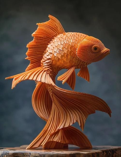 木雕金魚圖片大全大圖，木雕金魚圖片大全