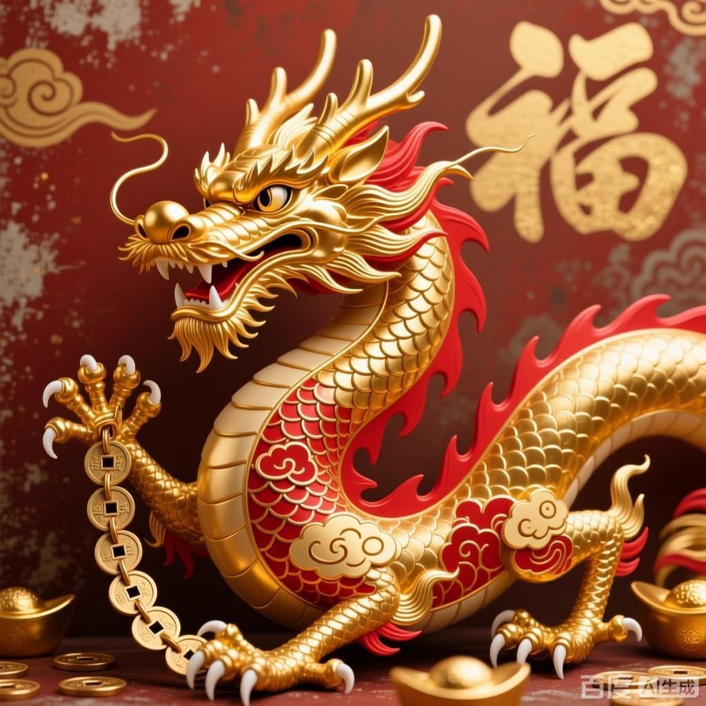 如何結合吉祥元素制作招財金龍頭像，4款融入吉祥元素的招財金龍頭像