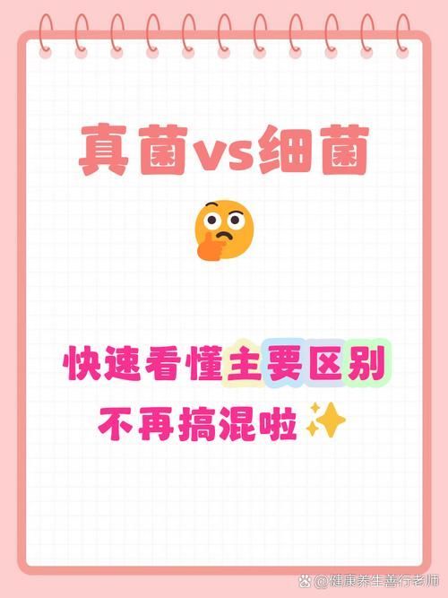 能否提供真菌和細菌的對比圖，如何區分真菌和細菌的感染癥狀