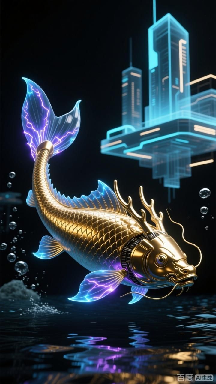 如何制作自己的科技感金龍魚動態壁紙，4張科技感金龍魚動態壁紙