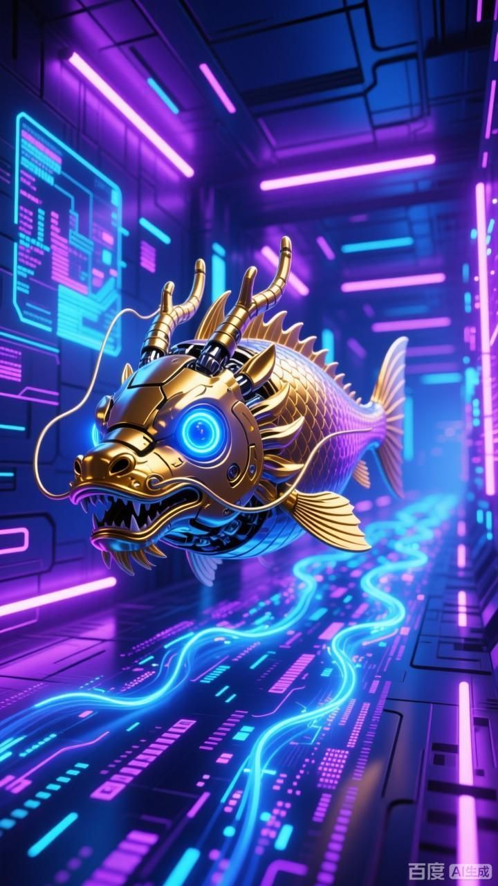如何制作自己的科技感金龍魚動態壁紙，4張科技感金龍魚動態壁紙