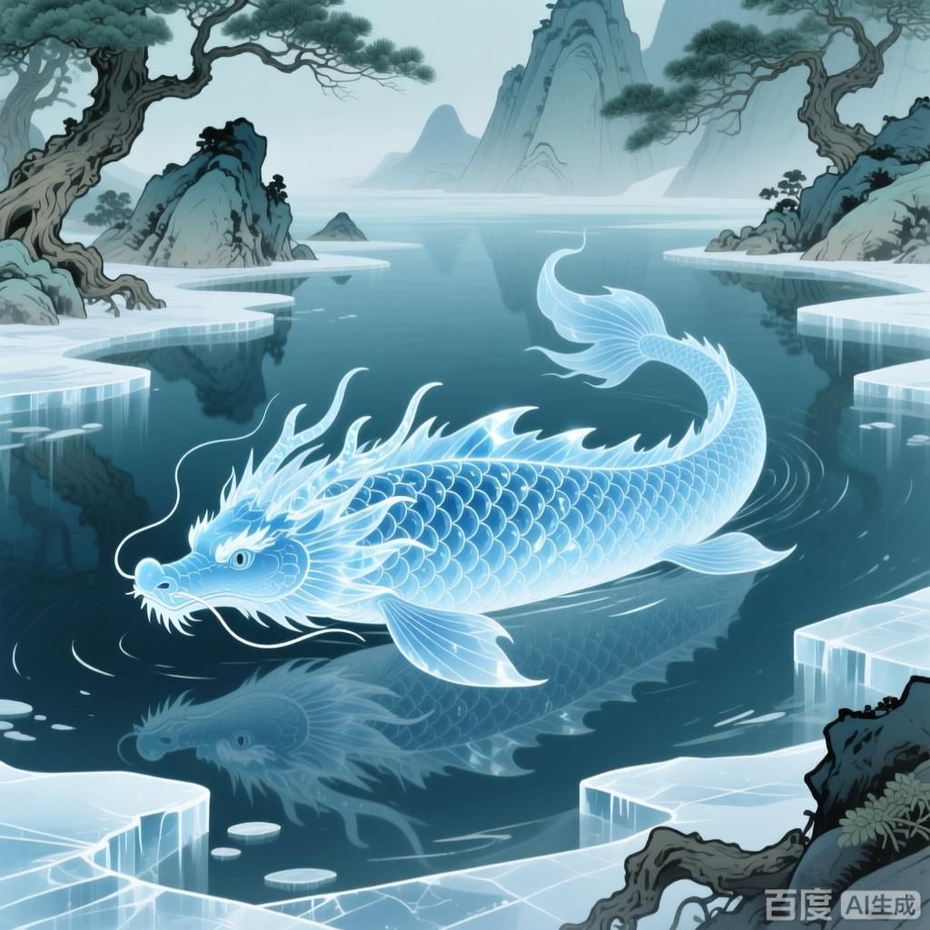 如何結合《山海經》記載繪制龍魚鱗片，《山海經》龍魚鱗片繪制的視頻教程，古風插畫風格呈現