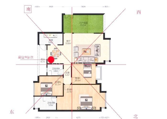 魚缸位置風水示意圖，魚缸位置風水擺放有哪些禁忌魚缸位置風水示意圖