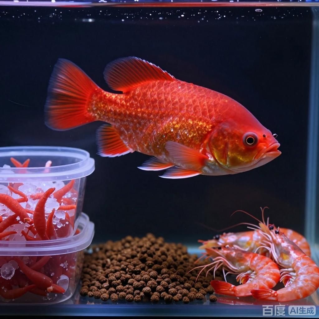 給我推薦一些紅龍魚的食物，紅龍魚的飲食需求