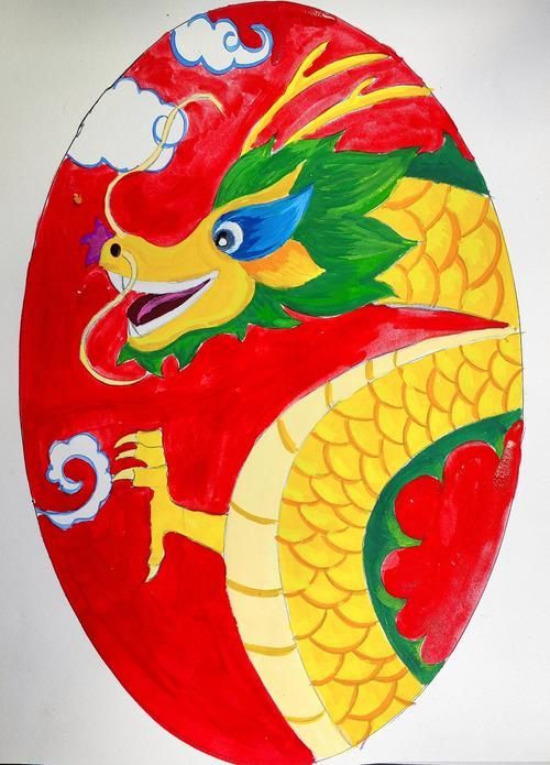 給我一些紅龍上色的圖片示例，紅龍上色有哪些技巧