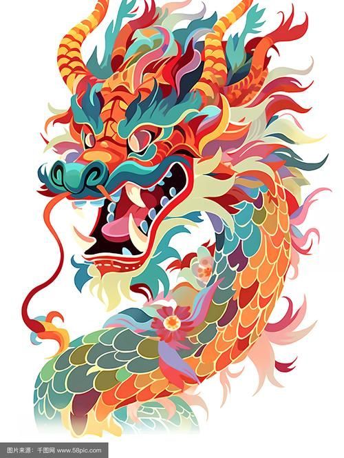 給我一些紅龍上色的圖片示例，紅龍上色有哪些技巧