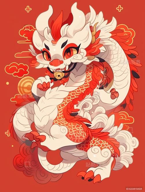 能否提供一張紅龍插畫藝術作品圖片，能否提供一張紅龍插畫藝術作品