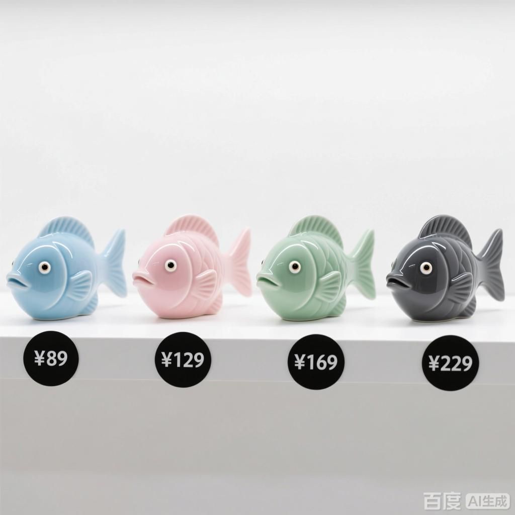 能否提供龍頭魚擺件不同顏色的價格對比，不同顏色的龍頭魚擺件有何差異，能否提供龍頭魚擺件不同材質的價格對比