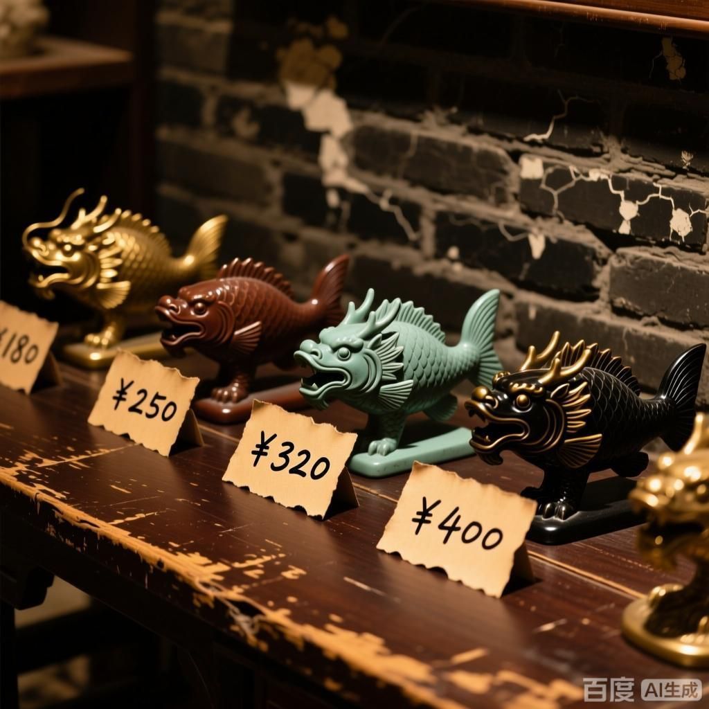 能否提供龍頭魚擺件不同顏色的價格對比，不同顏色的龍頭魚擺件有何差異，能否提供龍頭魚擺件不同材質的價格對比