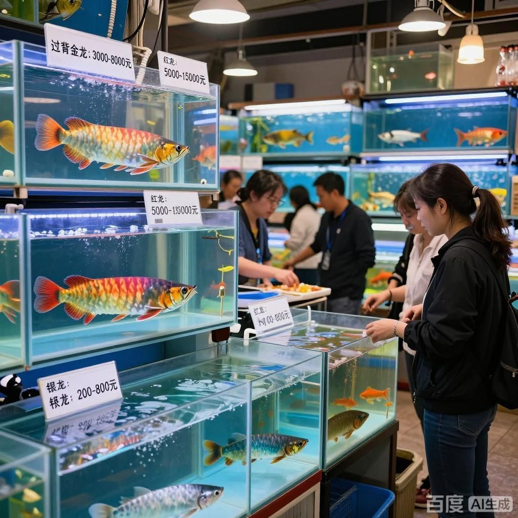 這些市場(chǎng)的龍魚(yú)價(jià)格范圍是多少，觀賞魚(yú)市場(chǎng)中的熱門(mén)選擇其價(jià)格因品種、大小和健康狀況而異