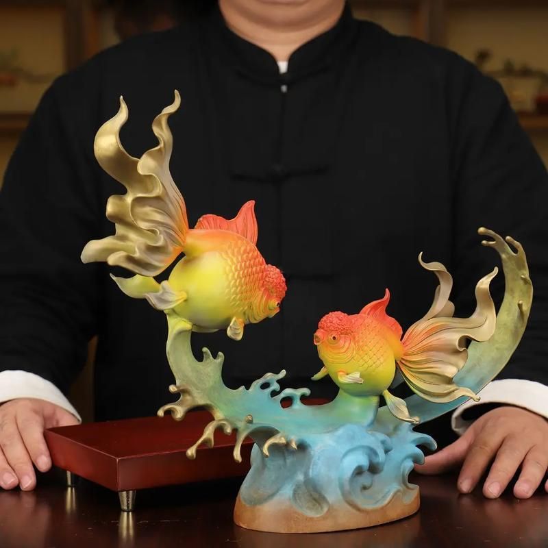 有哪些著名的木雕金魚大師，木雕金魚大師張其仕《金魚》作品《金魚》作品欣賞