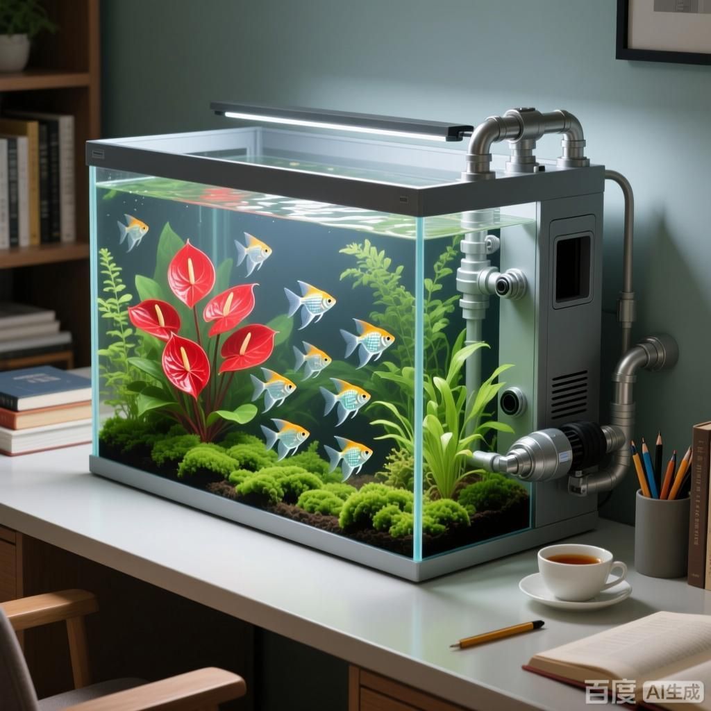 哪種類型的魚缸最適合養(yǎng)魚，四張插畫分別展示不同類型的魚缸