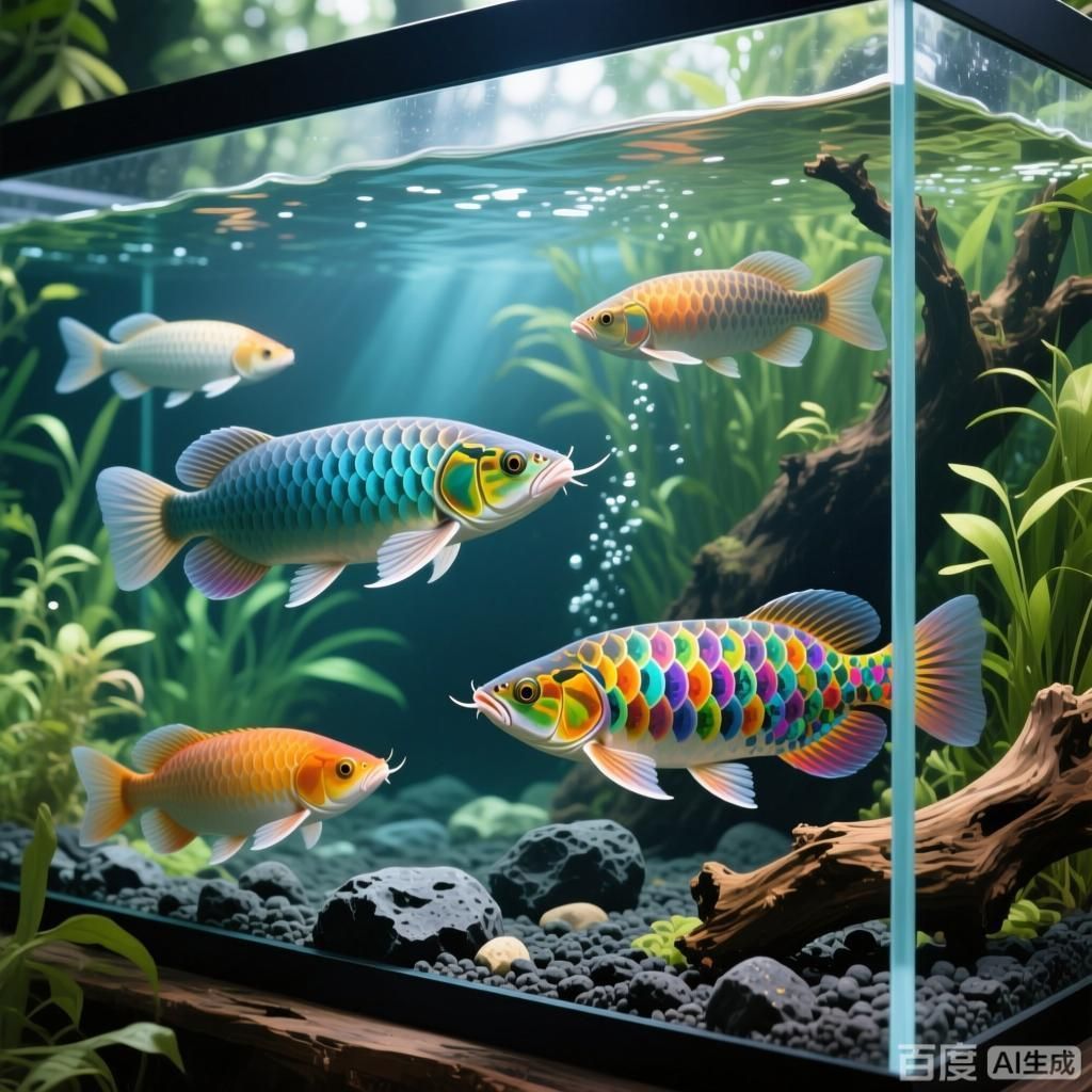 七彩龍魚的價(jià)格范圍是多少？，四張圖均圍繞七彩龍魚展開呈現(xiàn)不同場(chǎng)景下的七彩龍魚 七彩龍魚的價(jià)格范圍是多少？，四張圖均圍繞七彩龍魚展開呈現(xiàn)不同場(chǎng)景下的七彩龍魚 龍魚百科 第3張