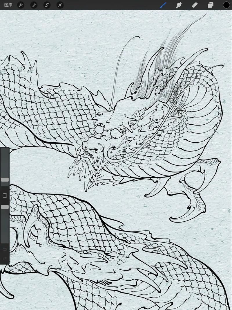 能否提供紅龍?jiān)O(shè)計(jì)的線稿圖，手繪紅龍?jiān)O(shè)計(jì)的線稿圖可以嗎？
