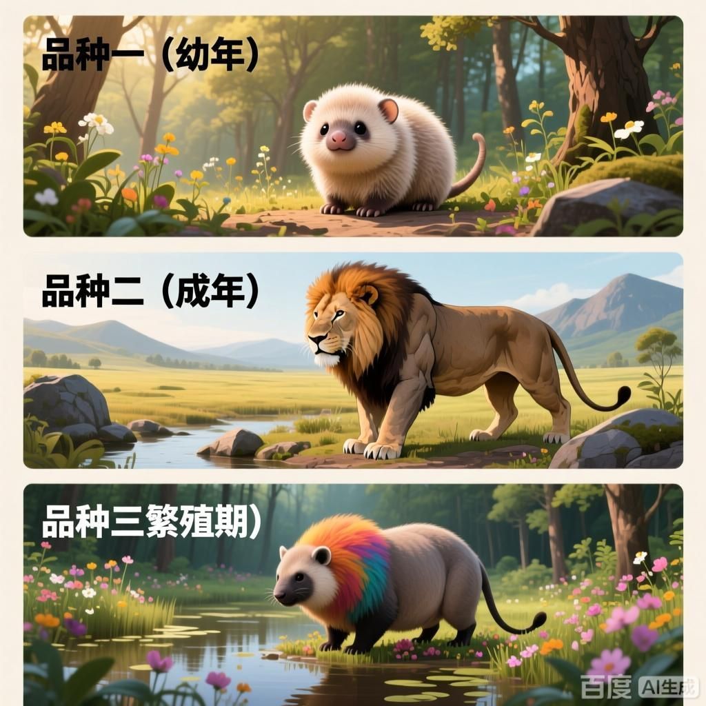 能詳細(xì)介紹一下這三個(gè)品種嗎，四張插畫分別以細(xì)致寫實(shí)的風(fēng)格呈現(xiàn)三種不同品種的特點(diǎn)
