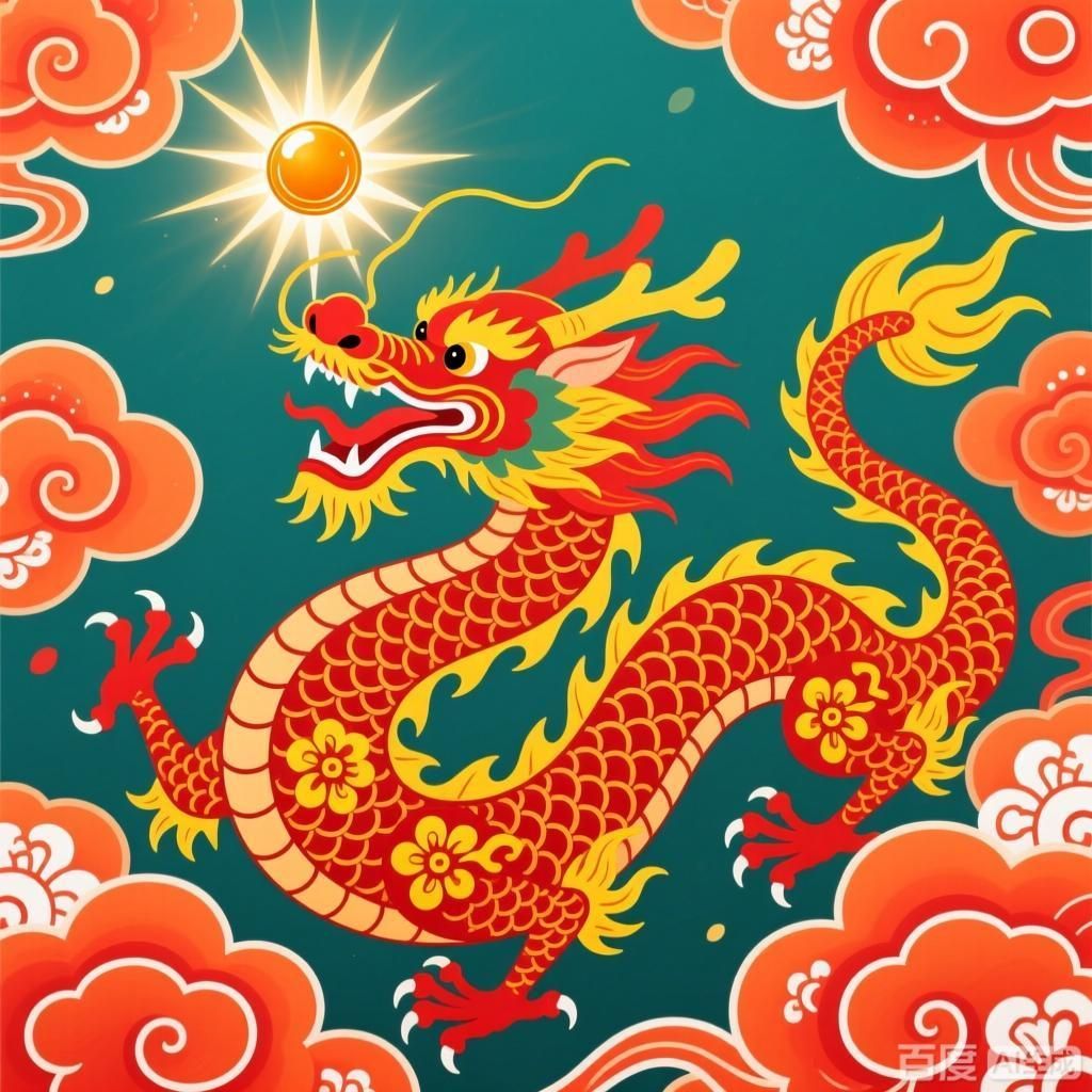 能否詳解紅龍在祥云中的形象