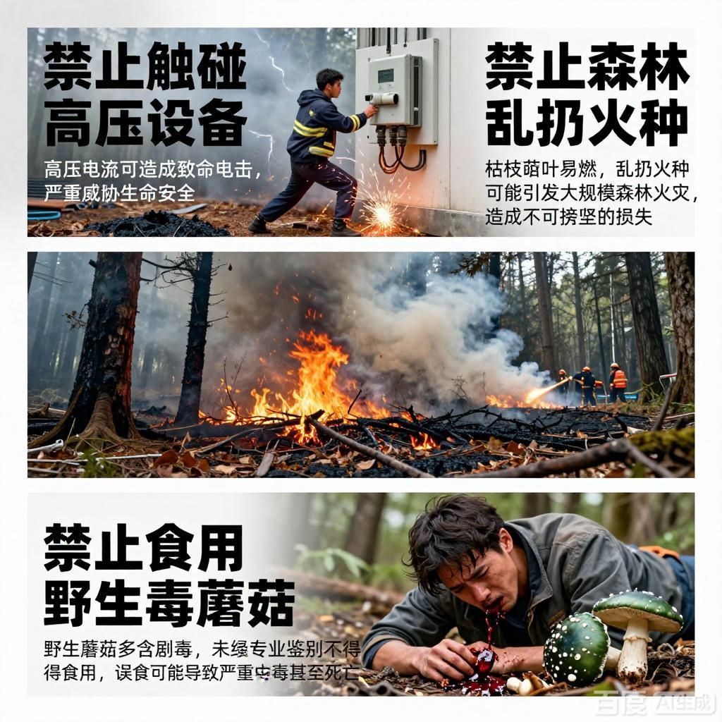 能否給出三個(gè)禁忌的具體原因，四張插畫分別以不同具象化場(chǎng)景呈現(xiàn)三個(gè)禁忌的原因