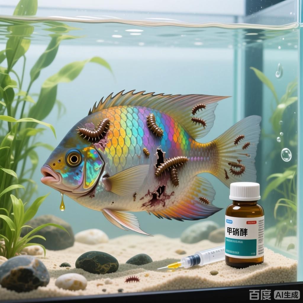 甲硝唑?qū)δ男~類最有效，四張插畫圍繞甲硝唑?qū)︳~類的作用展開