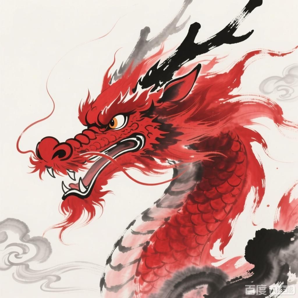 有沒(méi)有其他風(fēng)格的紅龍頭像，4款不同風(fēng)格的紅龍頭像