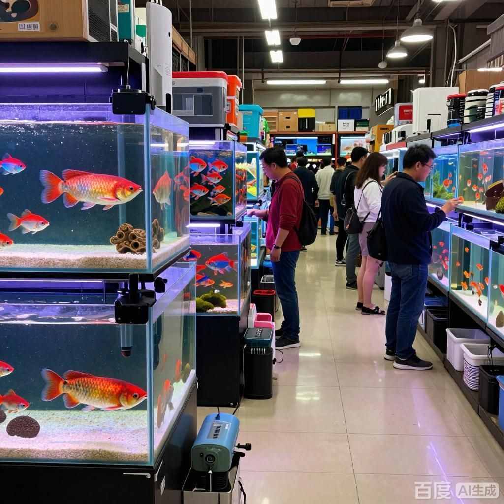 觀賞魚批發市場有哪些知名品種，觀賞魚批發市場場景插畫