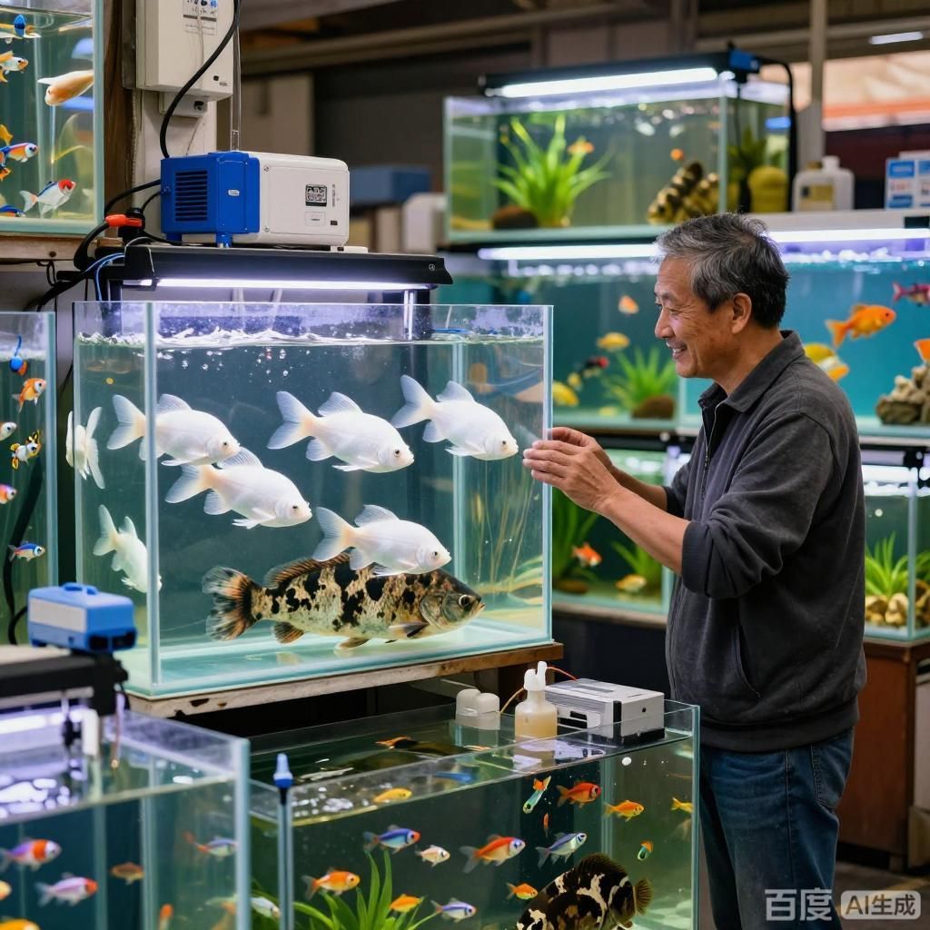 觀賞魚批發市場有哪些知名品種，觀賞魚批發市場場景插畫