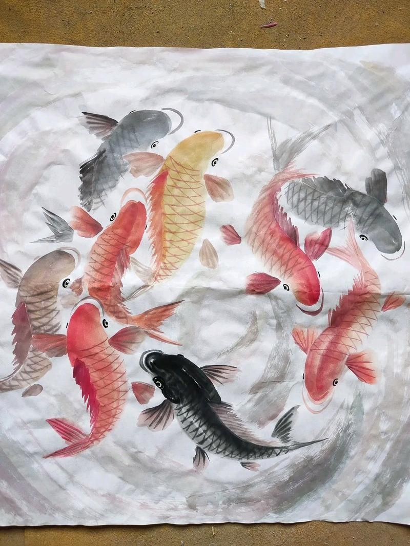 有哪些現代風格的九龍魚風水畫，現代風格的九龍魚風水畫 有哪些現代風格的九龍魚風水畫，現代風格的九龍魚風水畫 龍魚百科 第16張
